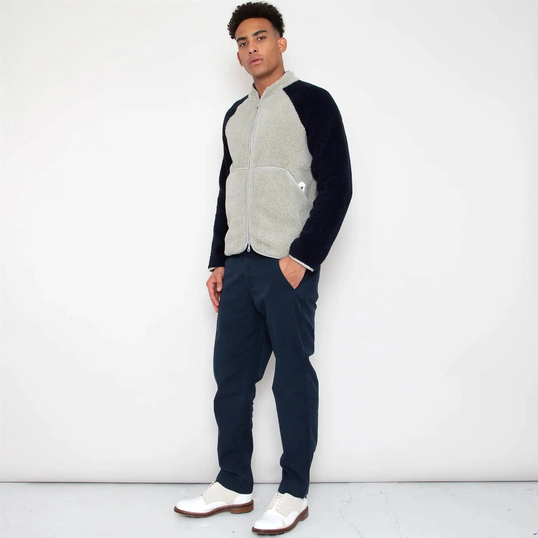 Himalayas Fleece Mid Layer Ash Grey/Deep Navy - SS24