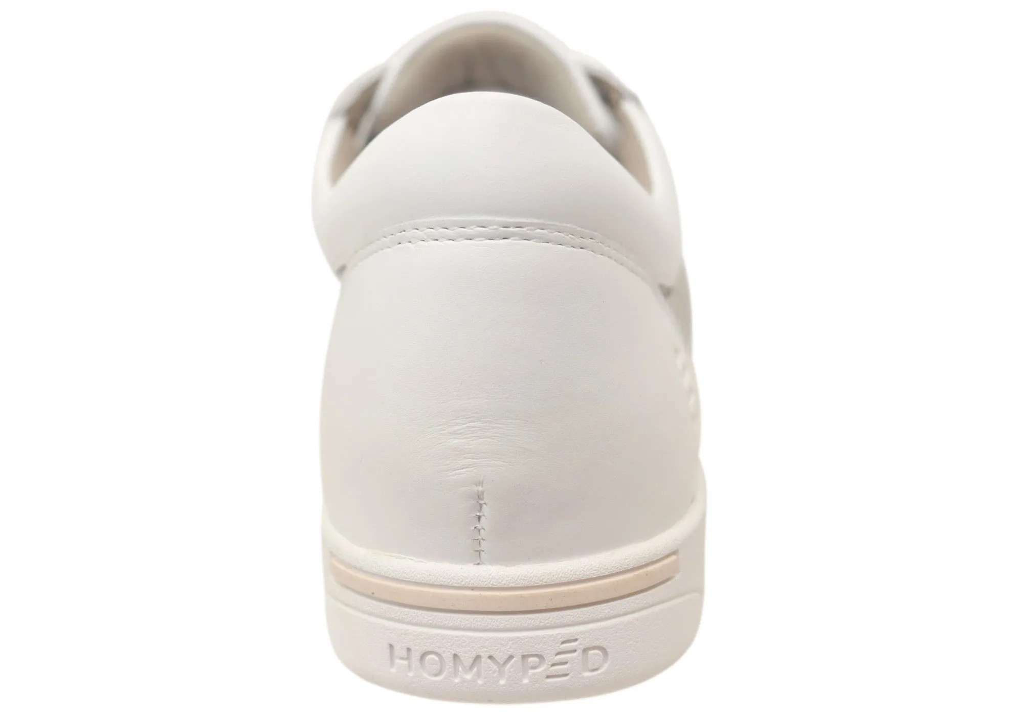 Homyped Womens Lotti Lace White Leather Wide Fit Casual Shoes