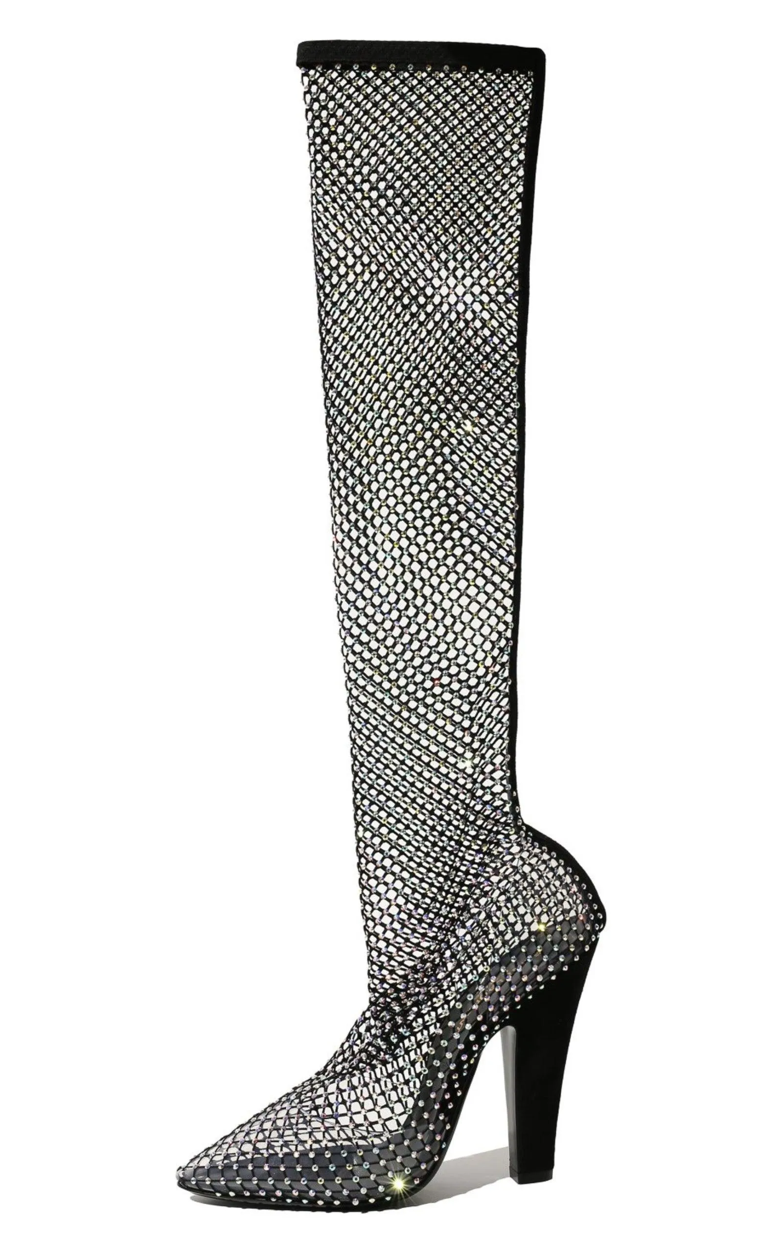 Koller Rhinestone Mesh Boots