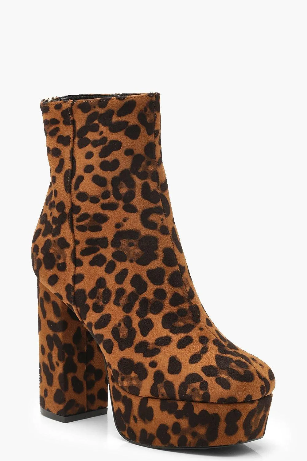 Leopard Platform Shoe Boots