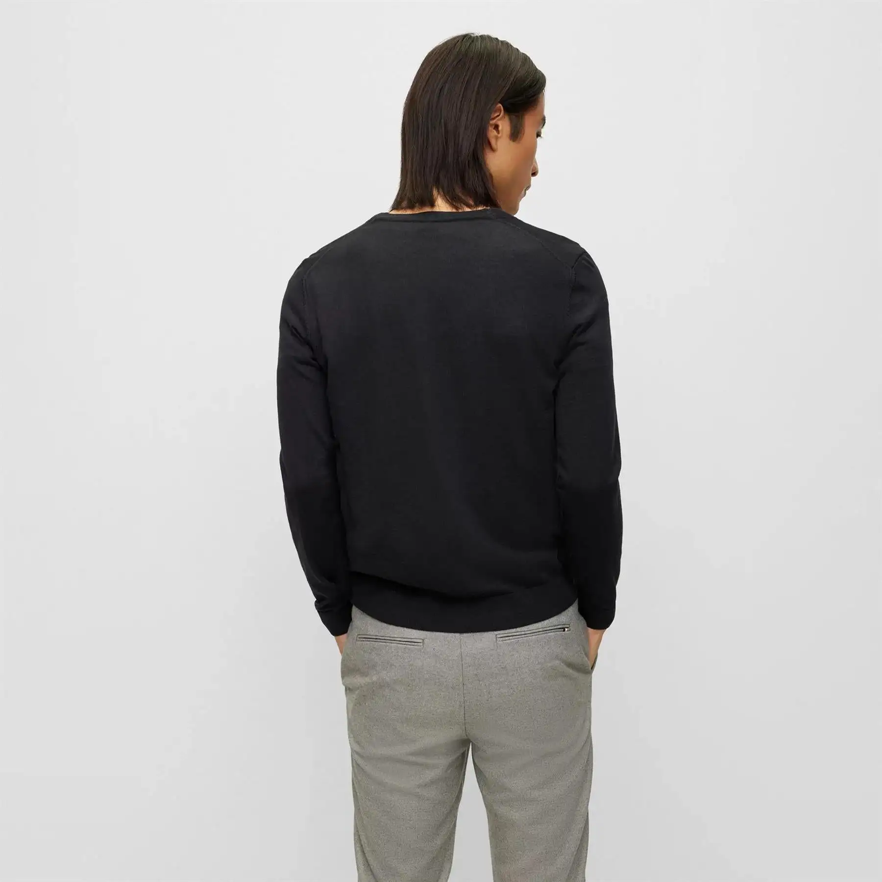 Mardon-L Knitted Wool Slim Fit Sweatshirt Black - W23