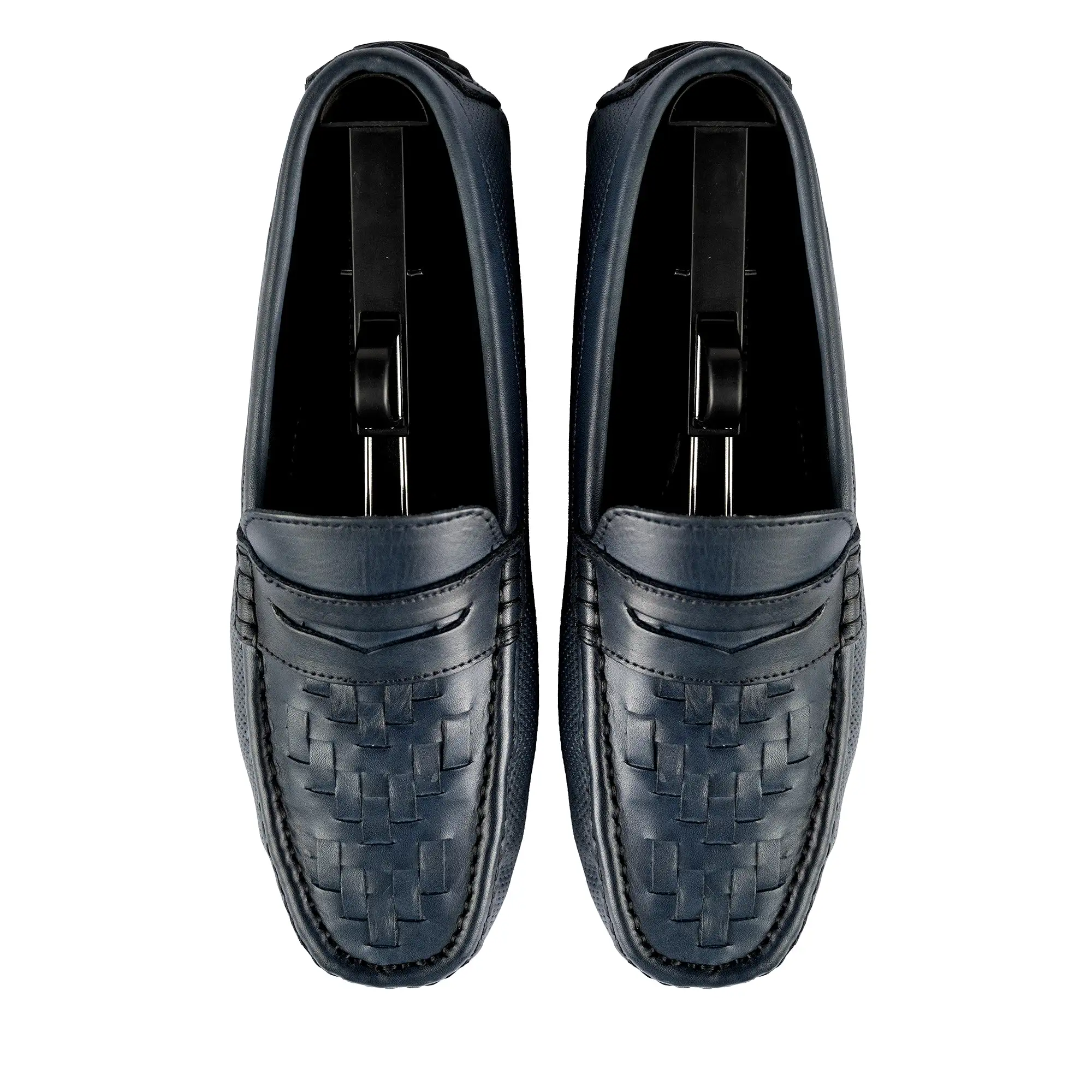 Mat Patterned Moccasin-Navy