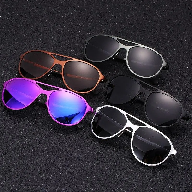 Men's Aluminum Magnesium Double Bridge Polarized Sunglasses