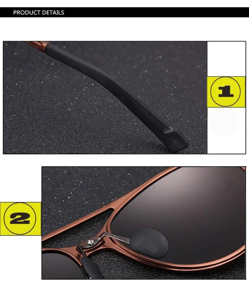 Men's Aluminum Magnesium Double Bridge Polarized Sunglasses