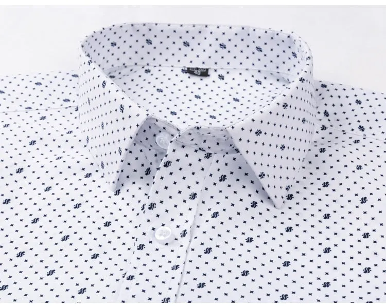 Men's Casual Style Single Patch Pocket Print Pattern Long Sleeve Shirt