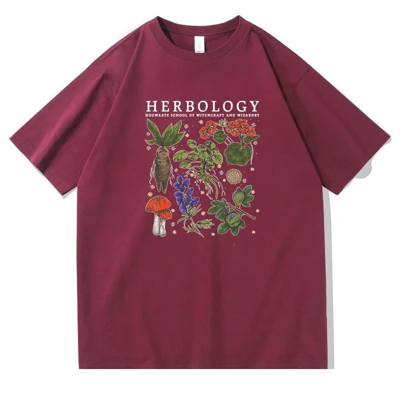 Men's Hip Hop Swag Herbology Funny Classic 100% Cotton Oversized T-shirt