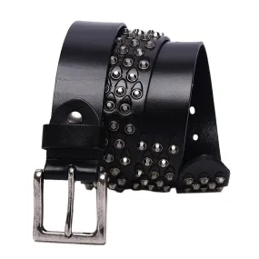 Men's Punk Rock Genuine Leather Heavy Metal Rivet Ceinture Waist Belt