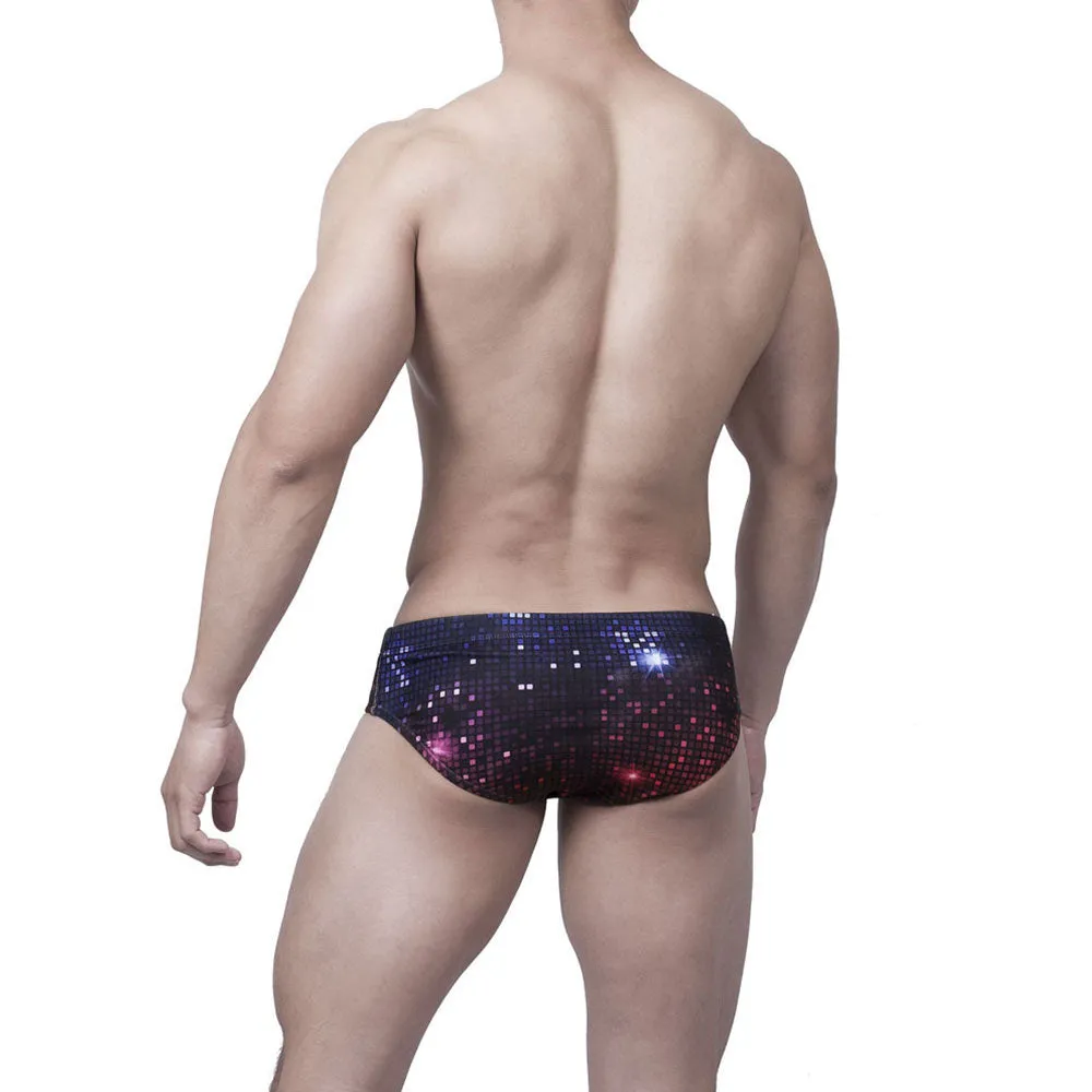 Men's Sexy Polyester Printed Push-Up Beach Surfing Swimwear Briefs