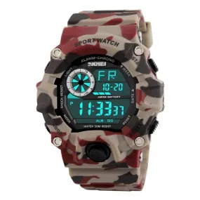 Men's Sports Military Camouflage Digital Watches with Chronograph