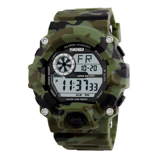 Men's Sports Military Camouflage Digital Watches with Chronograph