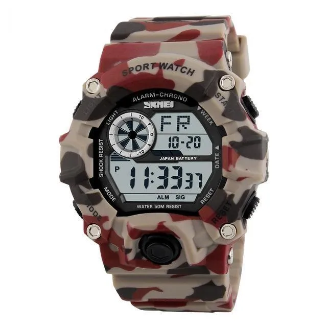 Men's Sports Military Camouflage Digital Watches with Chronograph