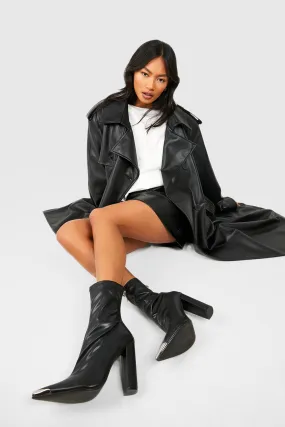 Metal Toe Cap Pointed Sock Boots