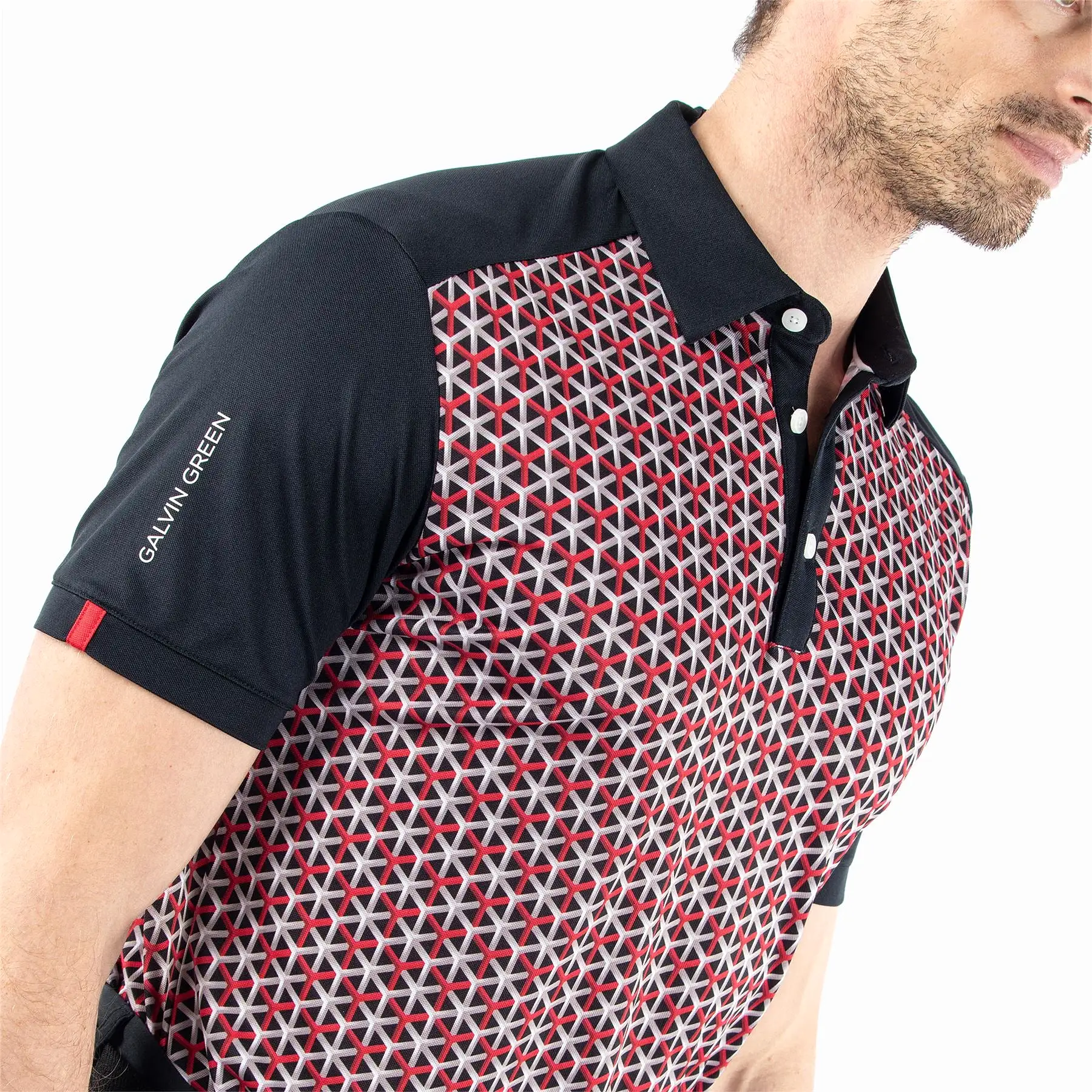 Mio Ventil8+ Printed Polo Red/Black - SS24