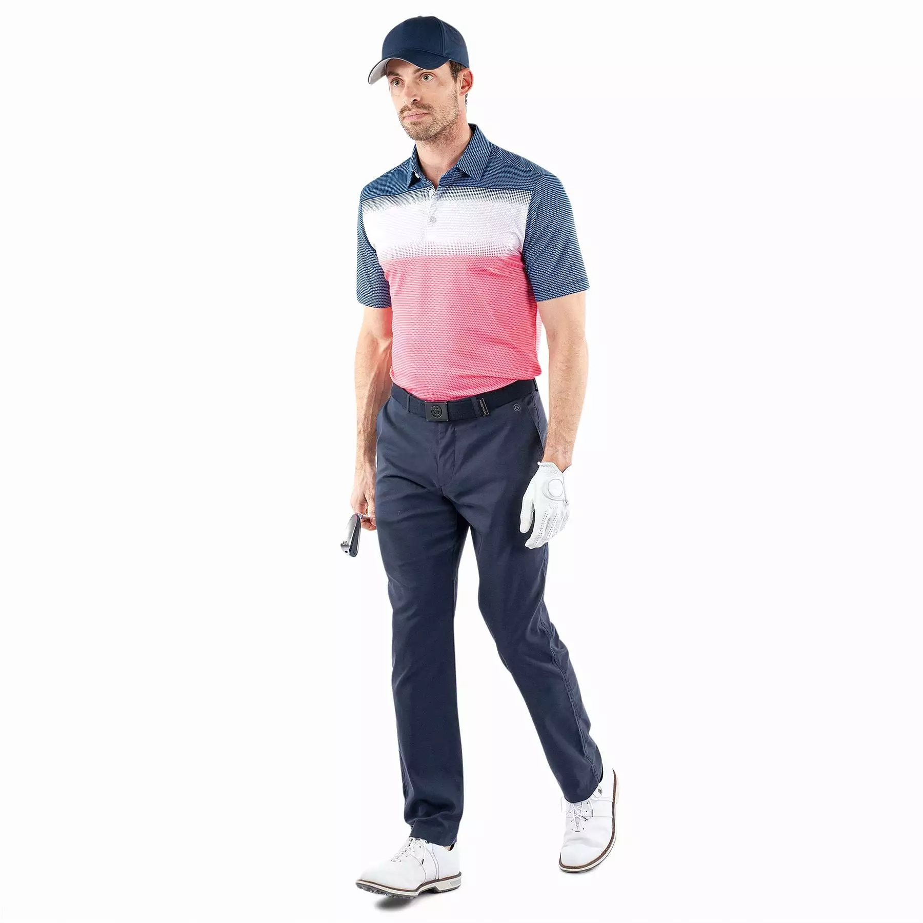 Mo Ventil8+ Regular Fit Polo Camelia Rose/Navy - SS24