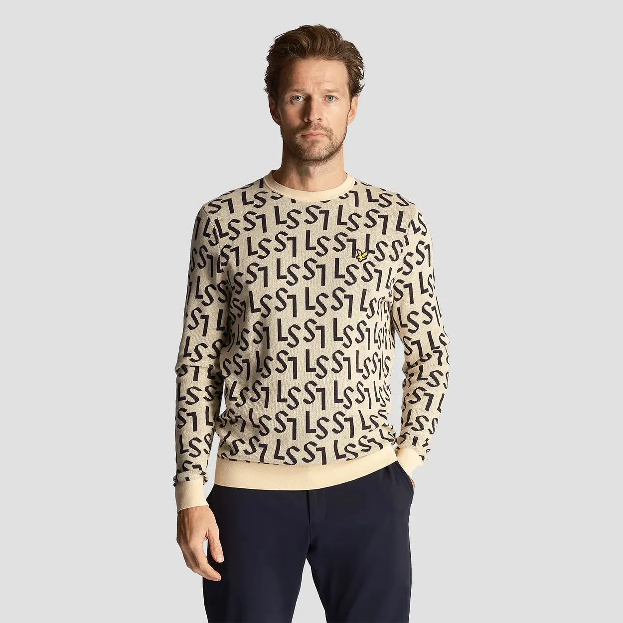 Monogram Knitted Crew Neck Sand Dune - SS24