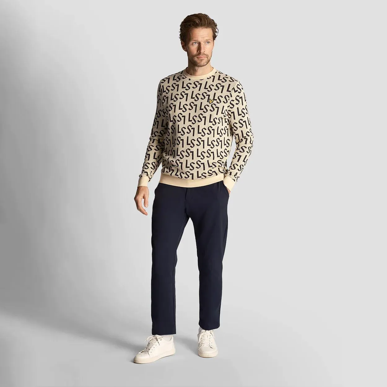 Monogram Knitted Crew Neck Sand Dune - SS24