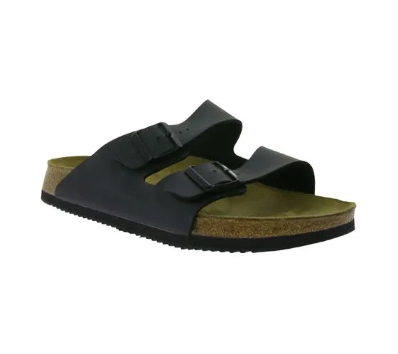 Mules de hombre BIRKENSTOCK Arizona Prof fabricados en Alemania ancho normal 1018222 negro