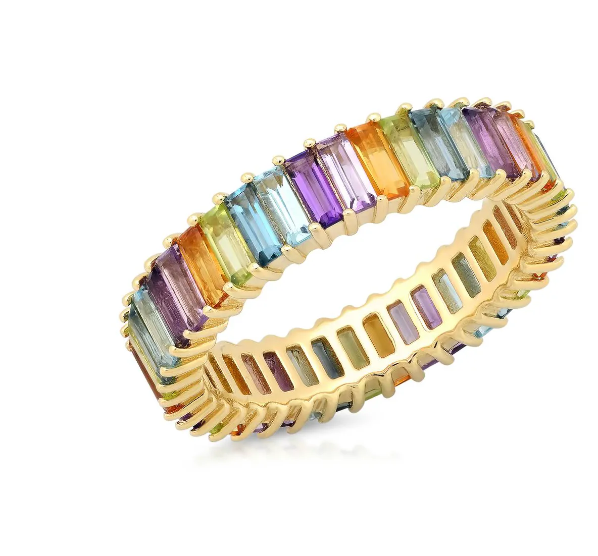 Multi Colored Pastel Baguette Ring