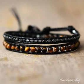 Natural Tiger Eye Wrap Bracelet