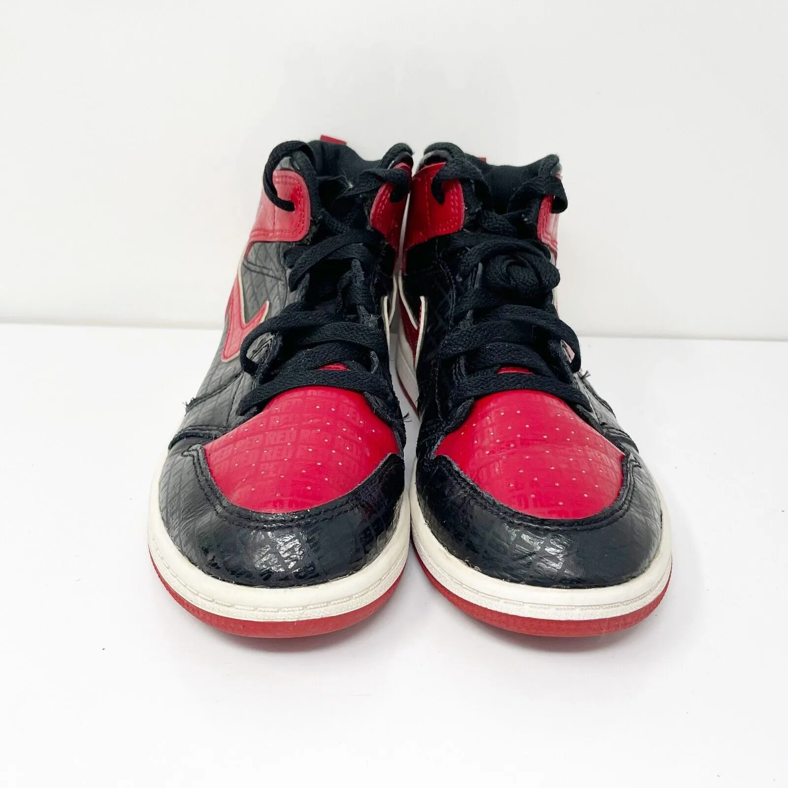 Nike Boys Air Jordan 1 Mid DM9651-001 Red Basketball Shoes Sneakers Size 3Y