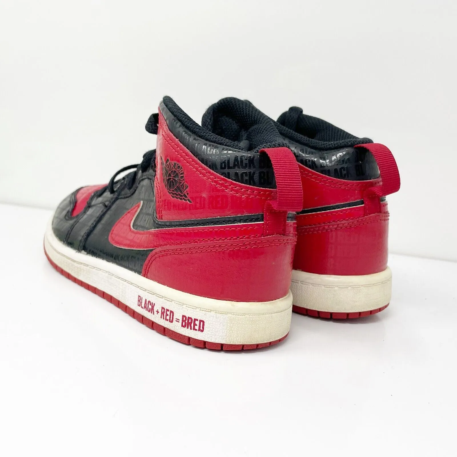 Nike Boys Air Jordan 1 Mid DM9651-001 Red Basketball Shoes Sneakers Size 3Y