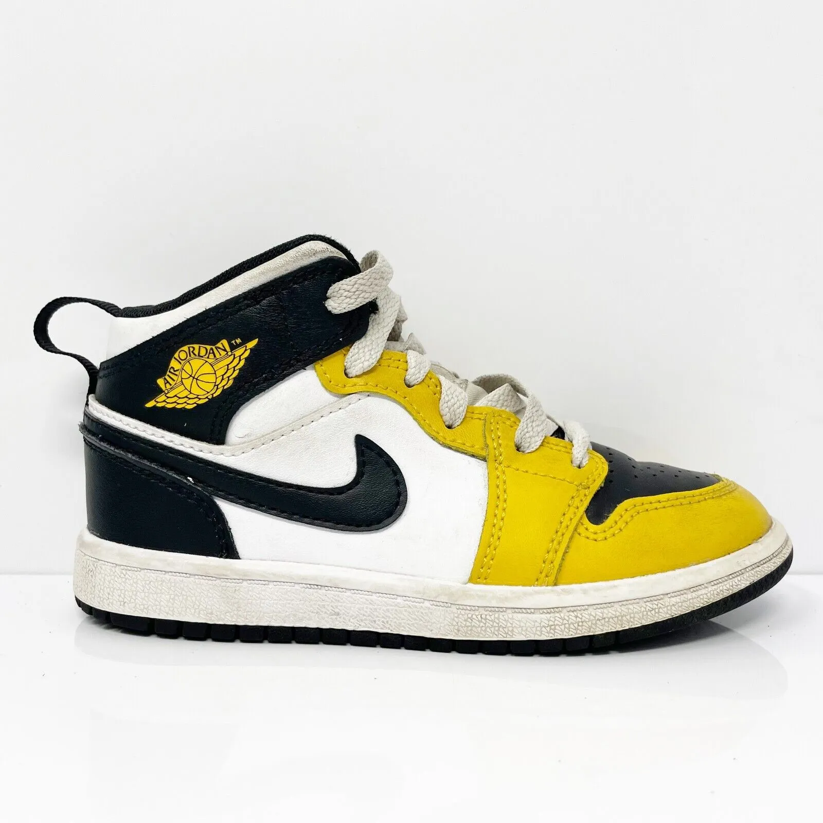 Nike Boys Air Jordan 1 Mid DQ8424-701 Yellow Basketball Shoes Sneakers Size 12C