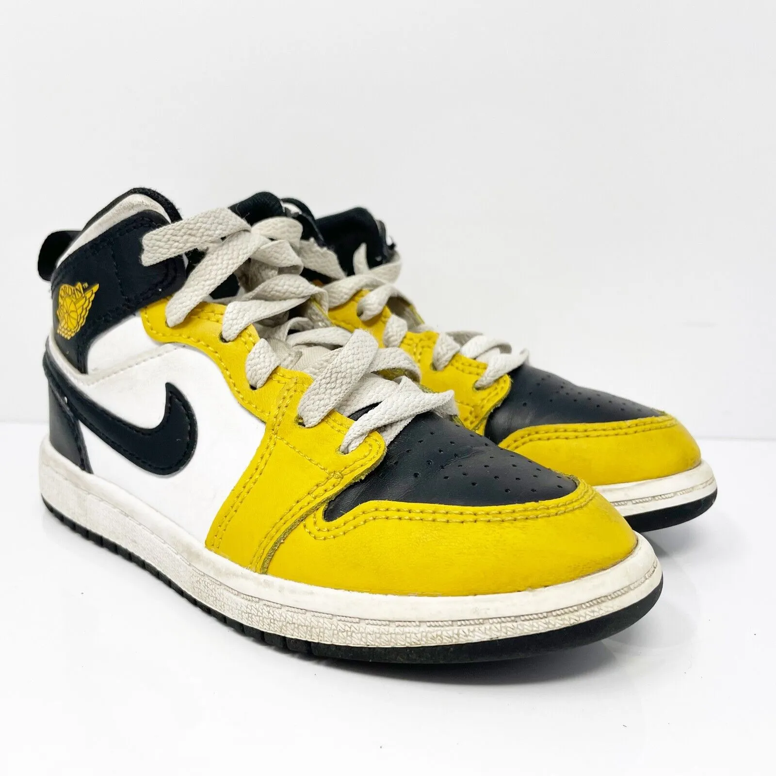 Nike Boys Air Jordan 1 Mid DQ8424-701 Yellow Basketball Shoes Sneakers Size 12C