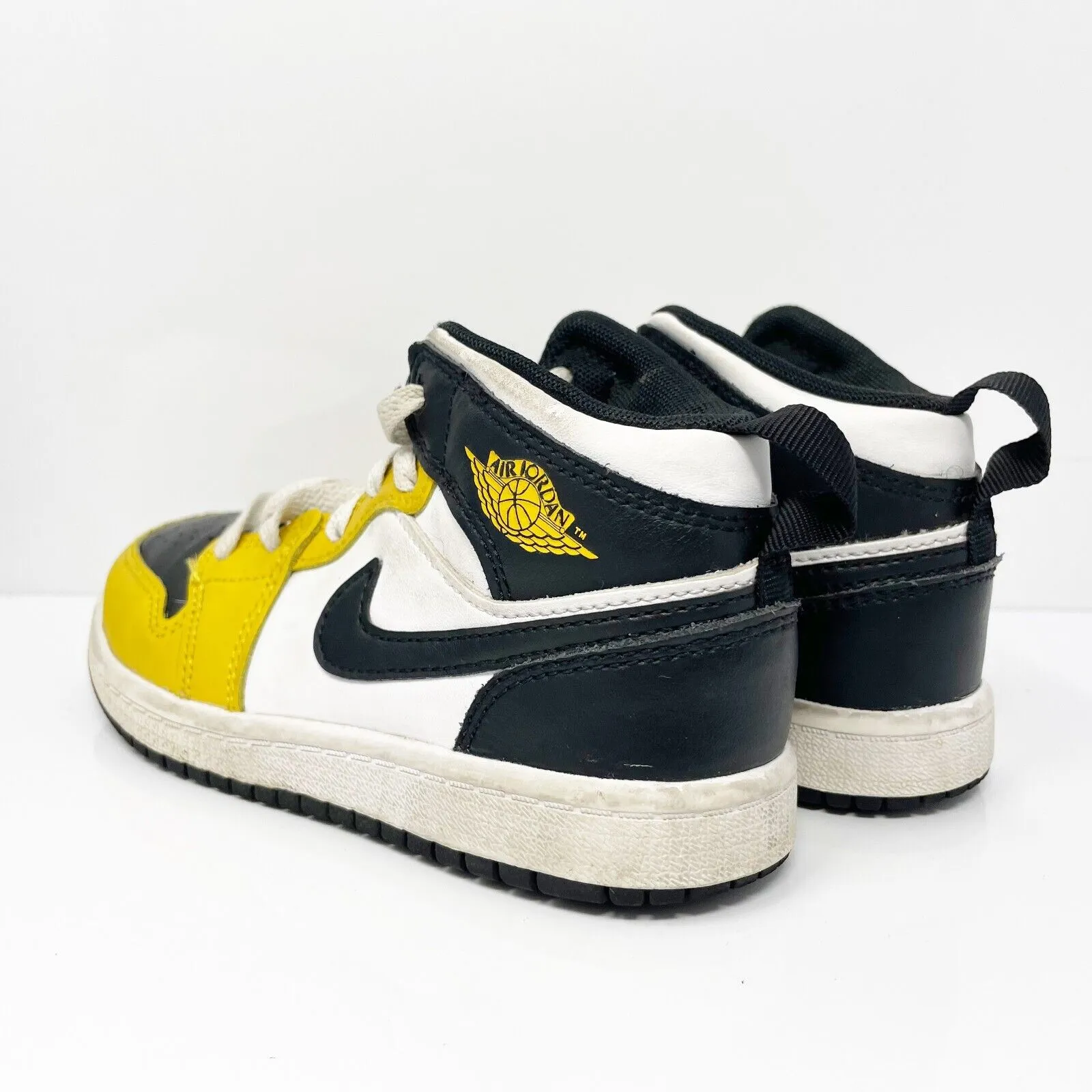 Nike Boys Air Jordan 1 Mid DQ8424-701 Yellow Basketball Shoes Sneakers Size 12C