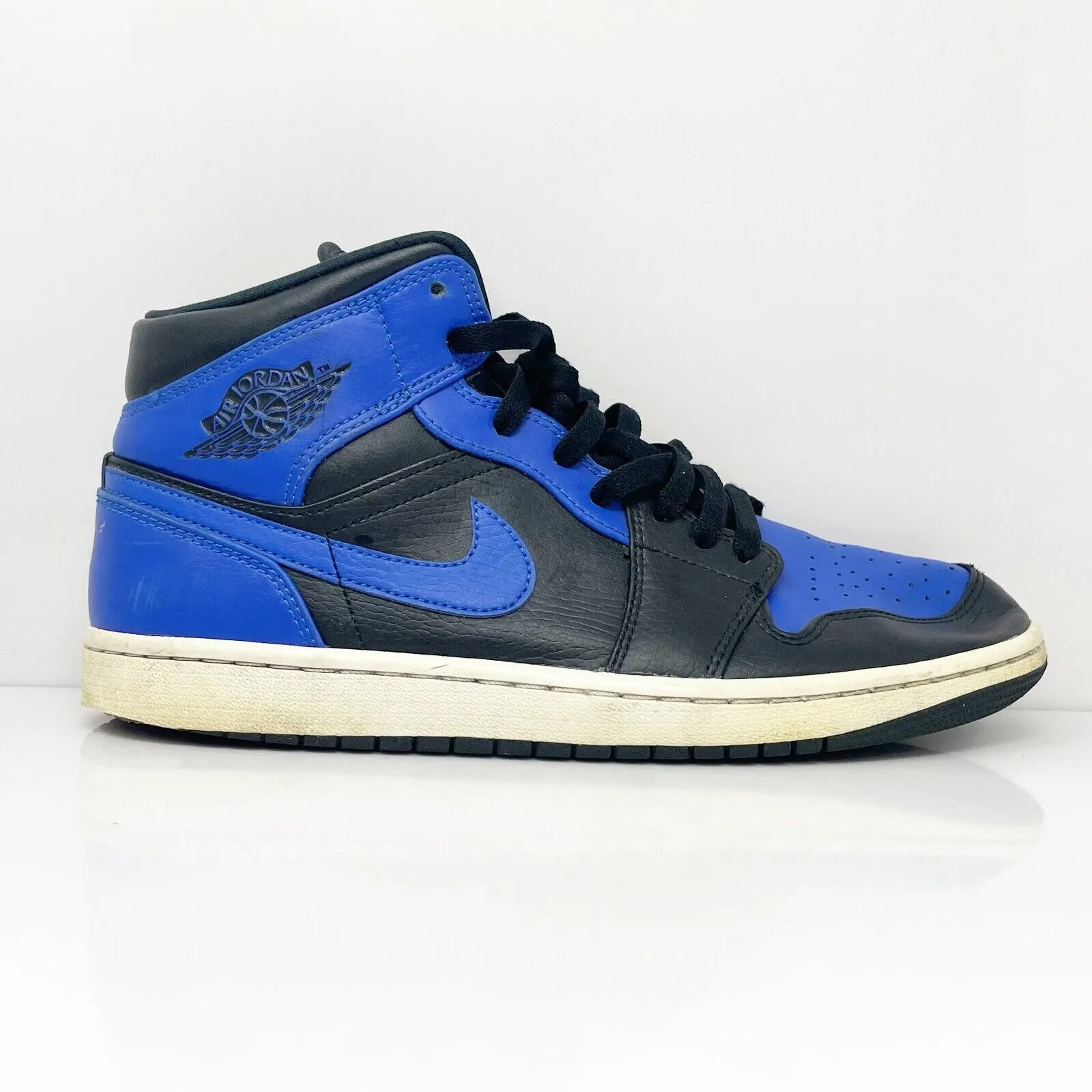 Nike Mens Air Jordan 1 Mid 554724-077 Blue Basketball Shoes Sneakers Size 9.5