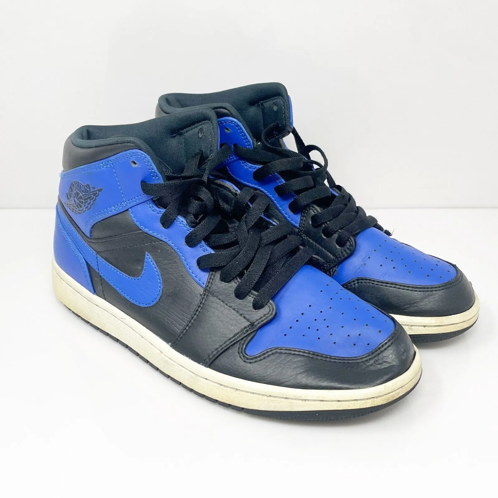 Nike Mens Air Jordan 1 Mid 554724-077 Blue Basketball Shoes Sneakers Size 9.5