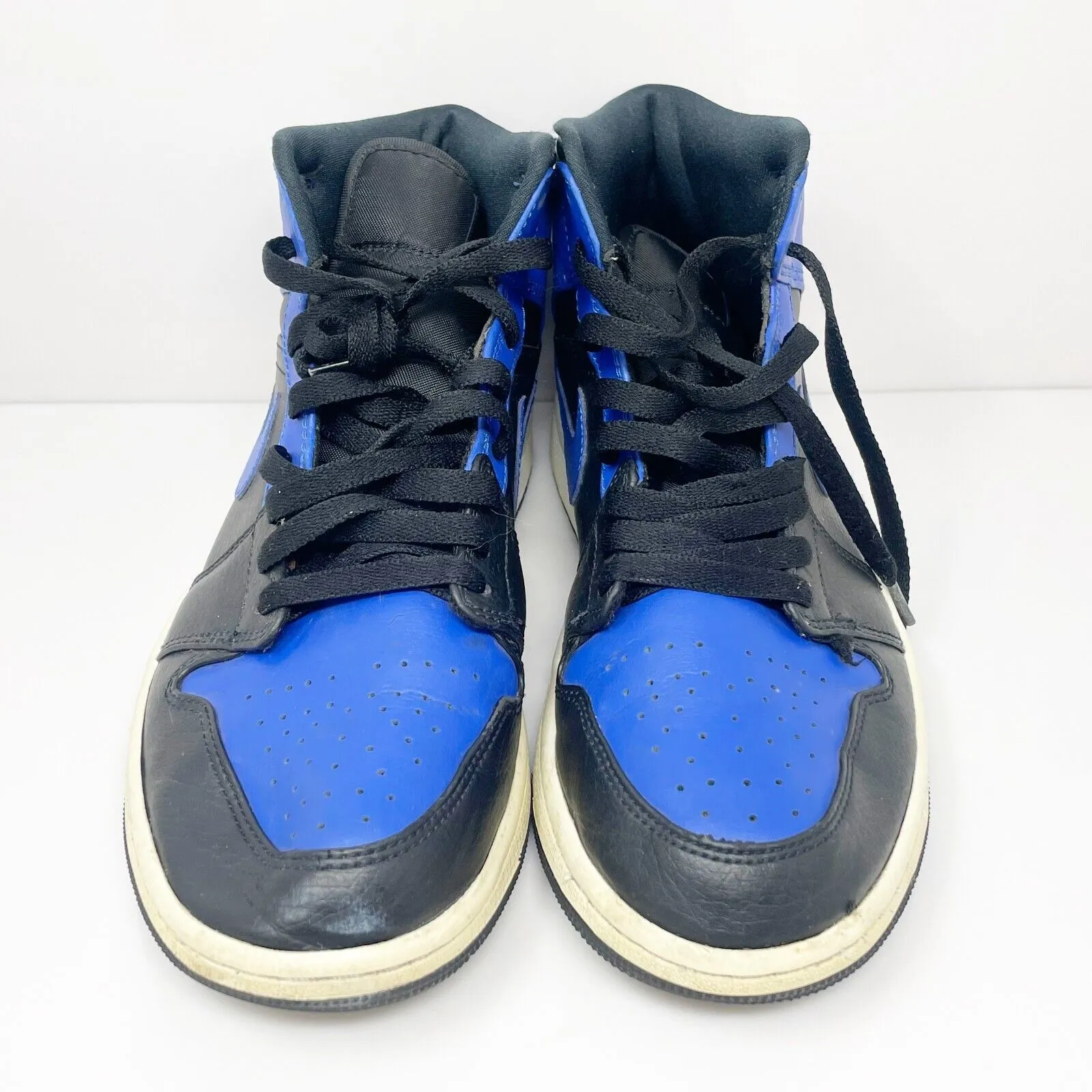 Nike Mens Air Jordan 1 Mid 554724-077 Blue Basketball Shoes Sneakers Size 9.5