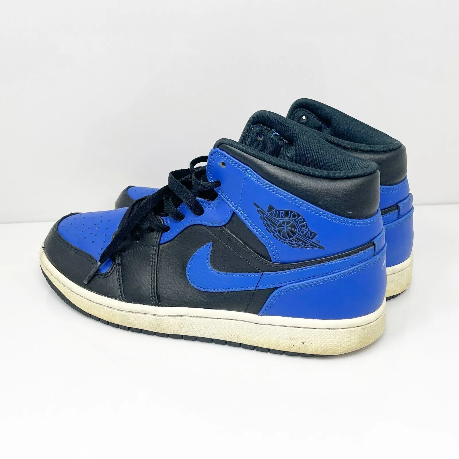 Nike Mens Air Jordan 1 Mid 554724-077 Blue Basketball Shoes Sneakers Size 9.5