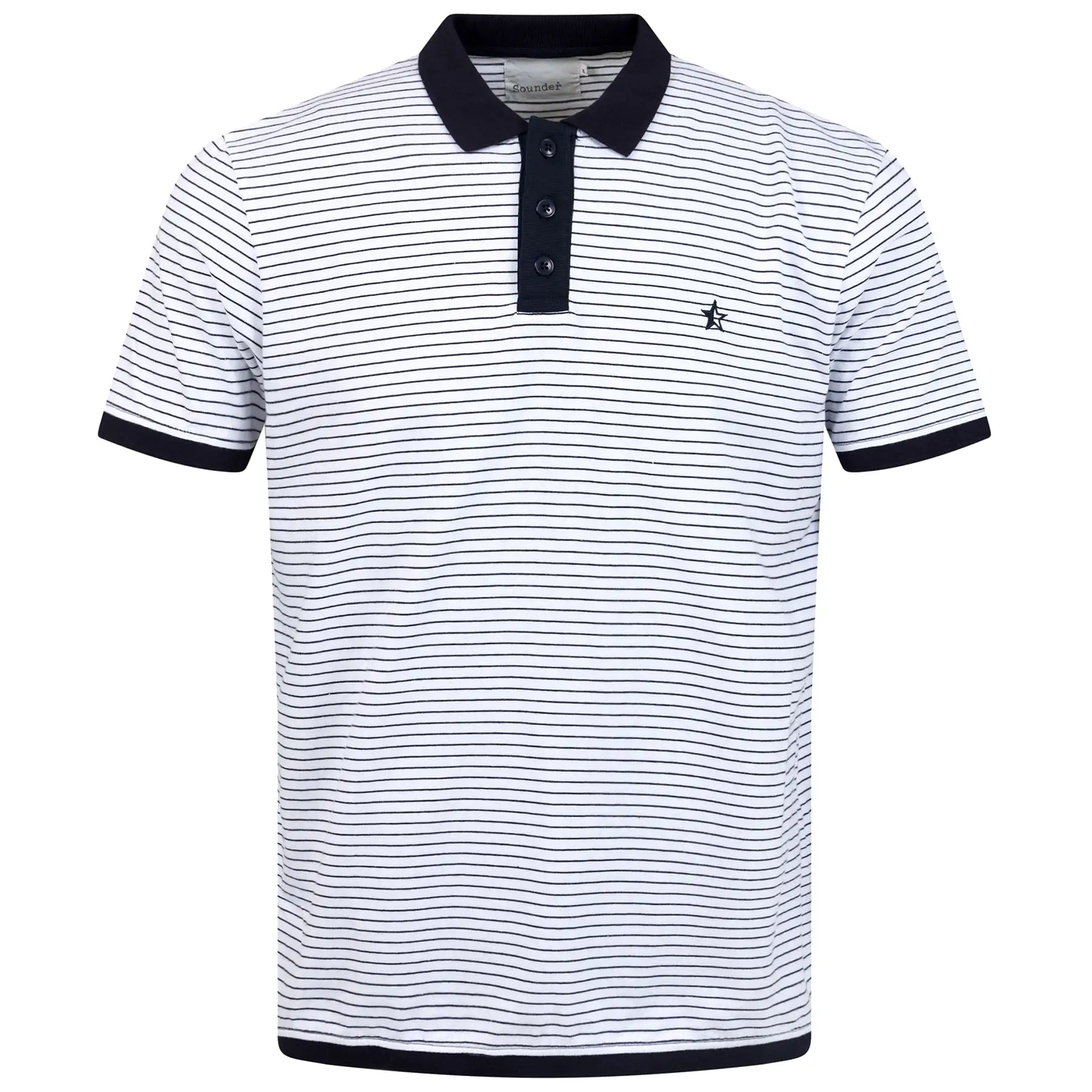 Play Well Cotton Pique Polo Off White/Dark Pin. Navy - 2024