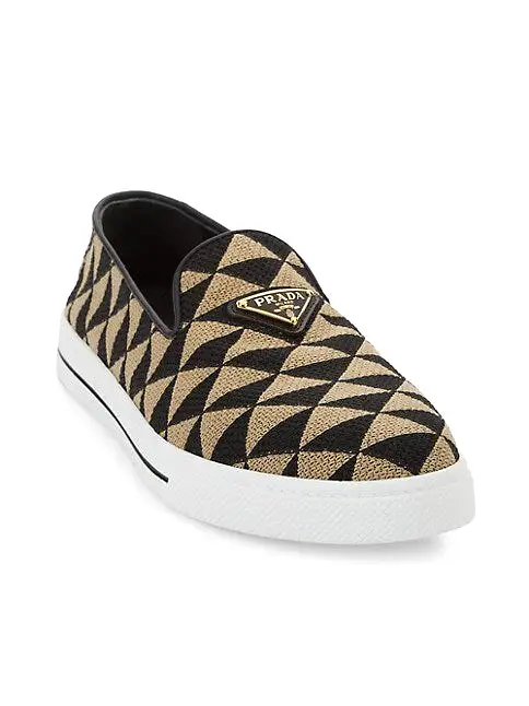 Prada Jacquard Slip-On Sneakers