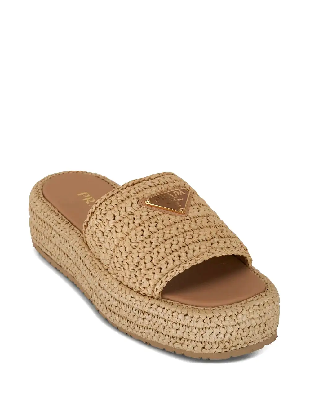 Prada Raffia Platform Sandal