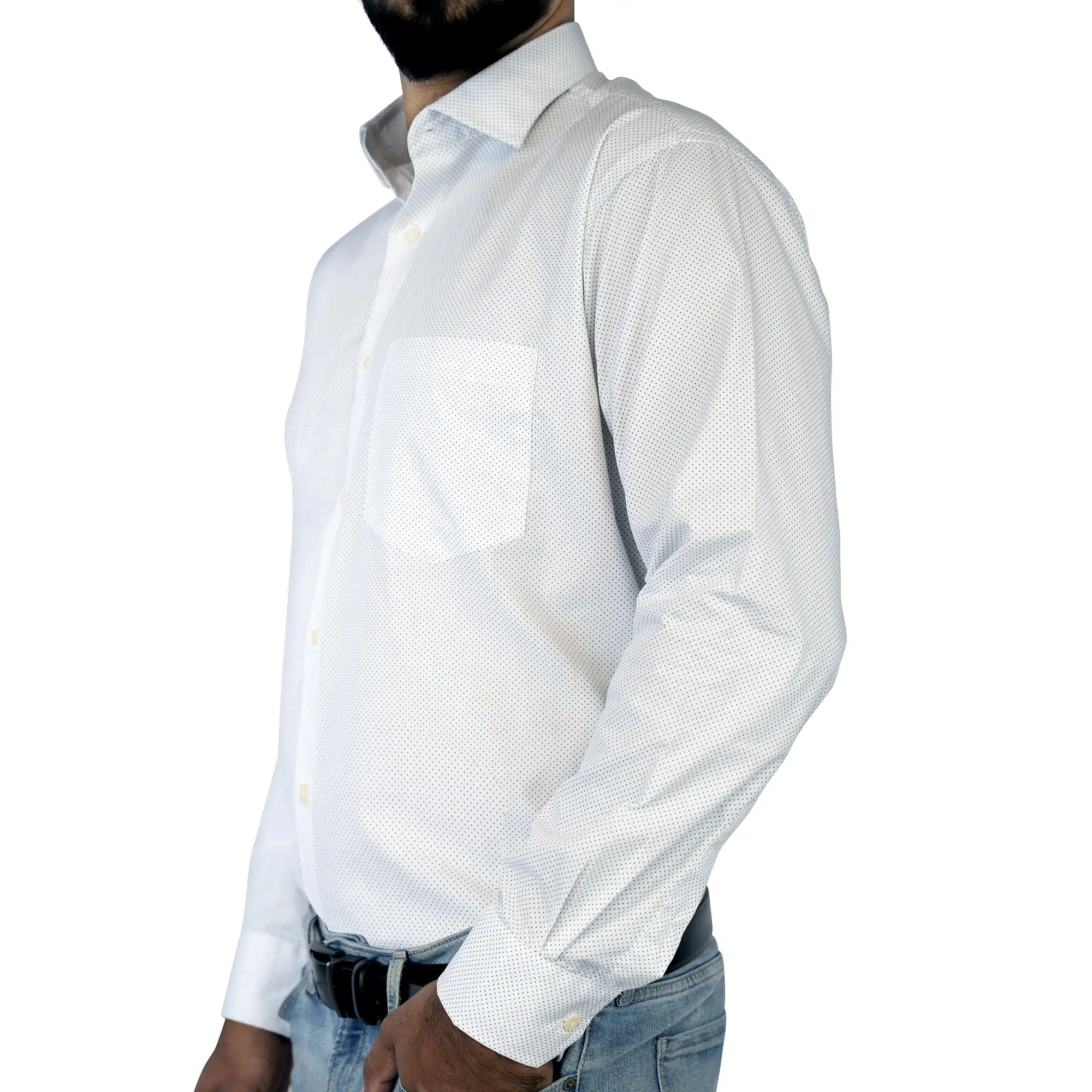 Premium spotted white formal shirt