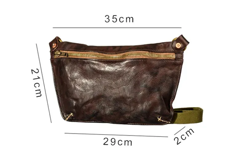 Retro Style Handmade Genuine Leather Cross-body Chest Bag for Men