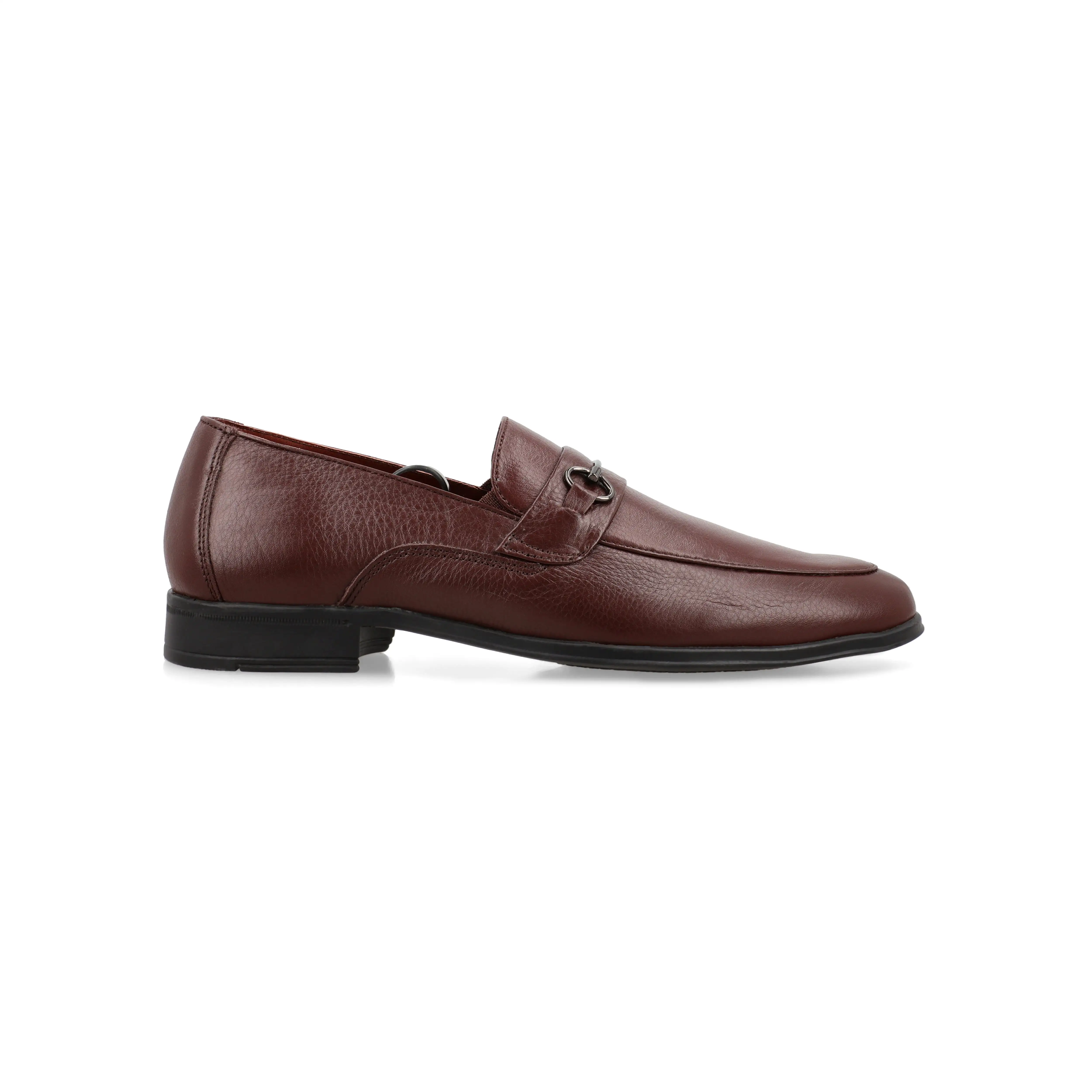 Sleek Horsebit Buckled Loafers - Brown