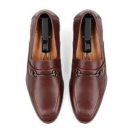 Sleek Horsebit Buckled Loafers - Brown