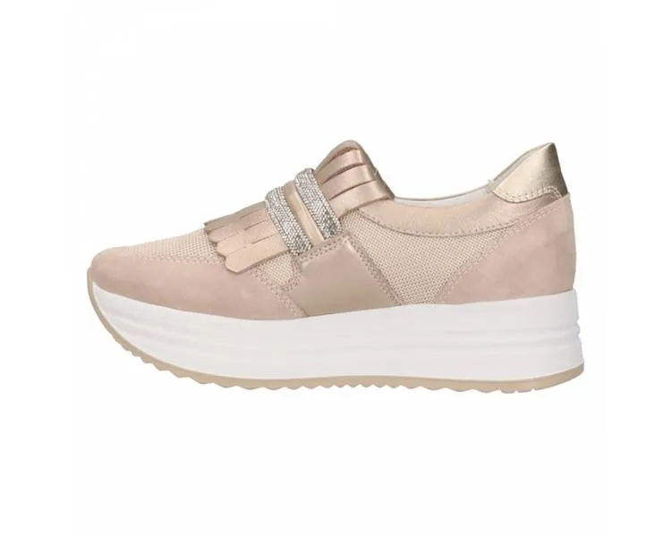 Slip-on NeroGiardini donna con frangia