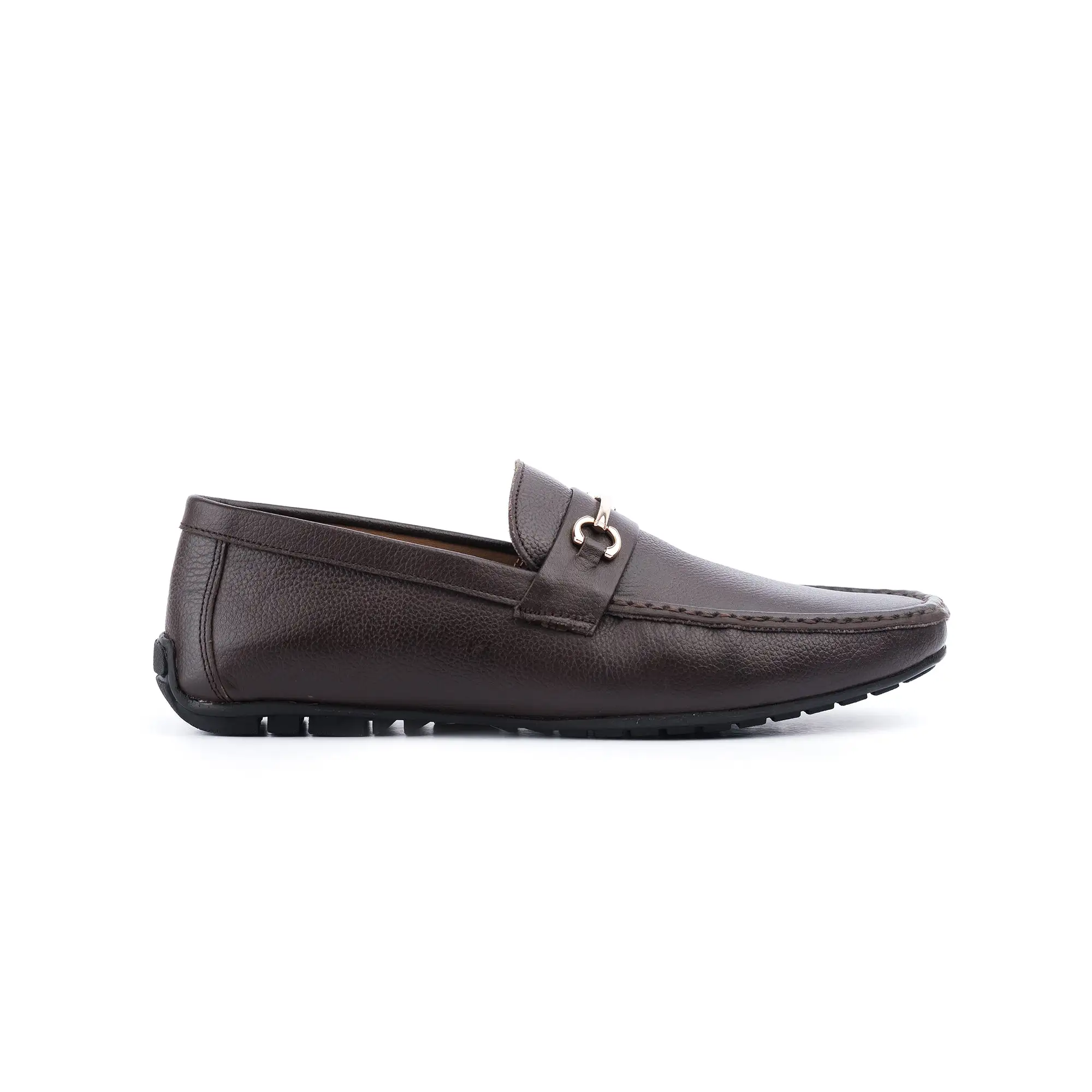 Strapped Horse-Bit Buckled Moccasins-Brown