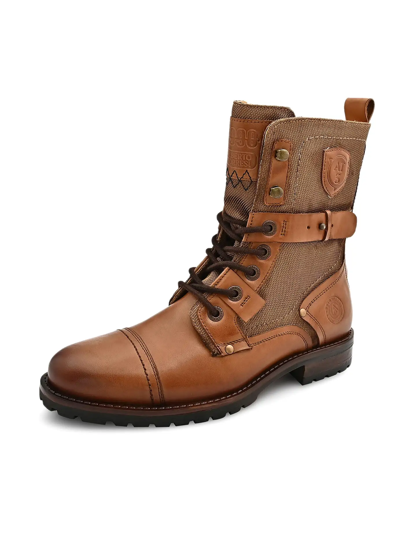 Tan Cap Toe Military Boots