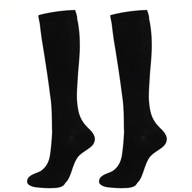 Unisex Casual Black High Crew Blood Circulation Therapy Socks