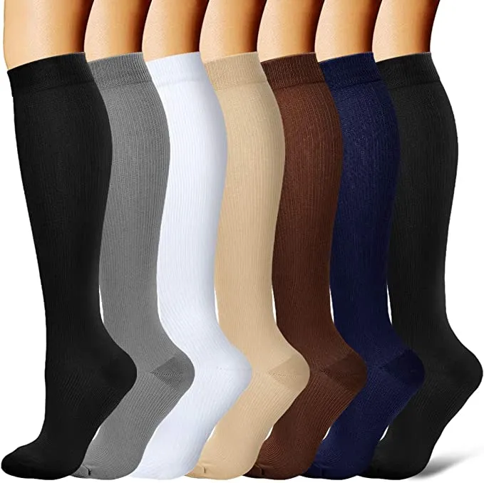 Unisex Casual Black High Crew Blood Circulation Therapy Socks