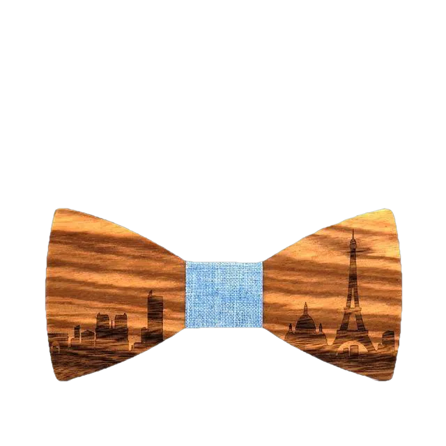 Unisex Classic Slovakia Bratislava City Skyline Wooden Cravat Bowties