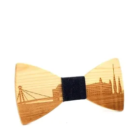 Unisex Classic Slovakia Bratislava City Skyline Wooden Cravat Bowties