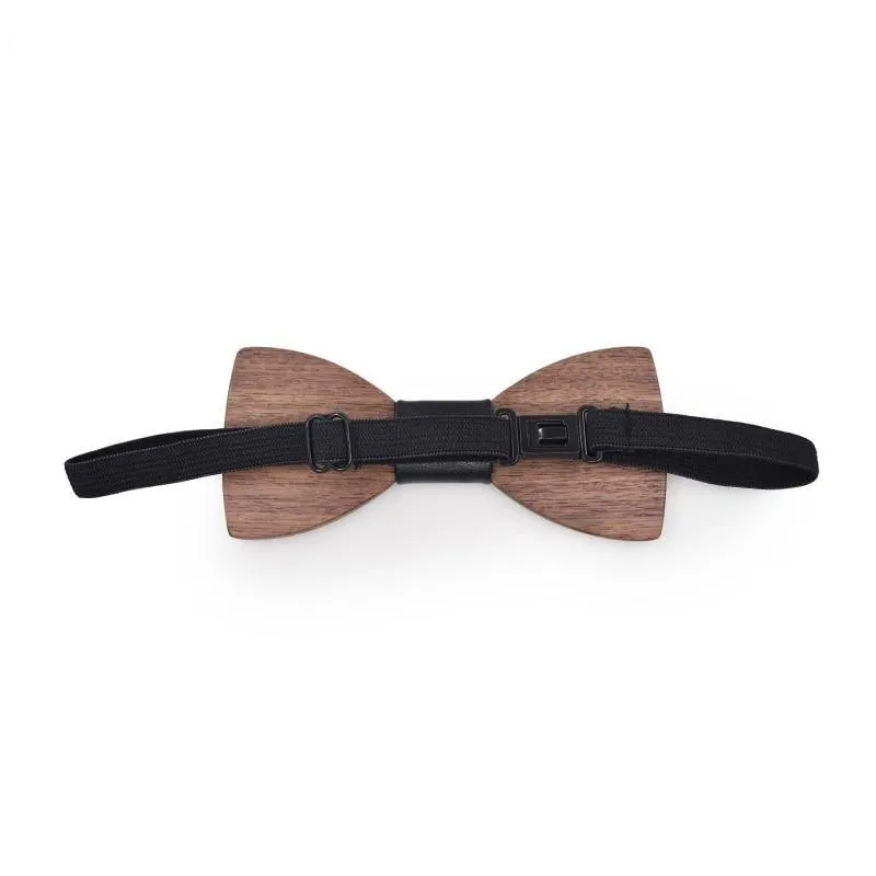 Unisex Creative Carved Wood Print Classic Bowties Fashion Accessories