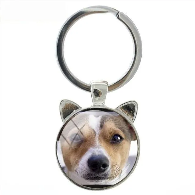 Unisex Fashion Lovely Jack Russell Dog Cat Ear Handmade Great Idea Keychain