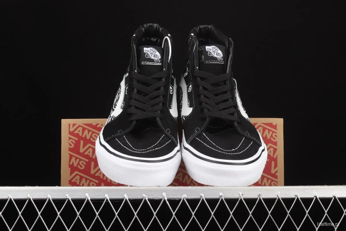 Vans Sk8-Hi skull cashew flower pattern high-top casual board shoes VN0A32QGD9S