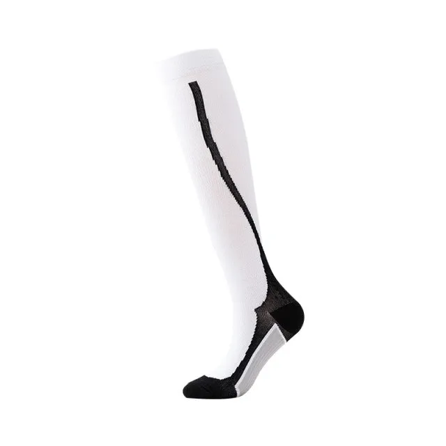 White Black Compression Blood Circulation Promotion Slimming Socks for Men